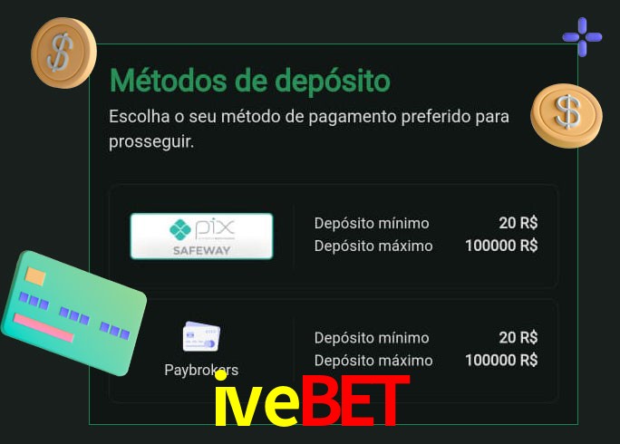 O cassino ivebet oferece uma grande variedade de métodos de pagamento